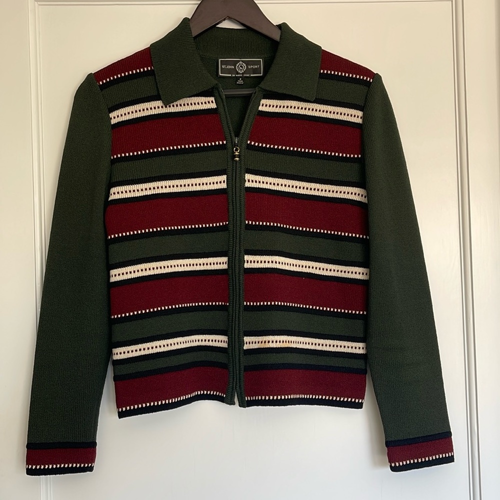 ST JOHN Zip Up Sweater